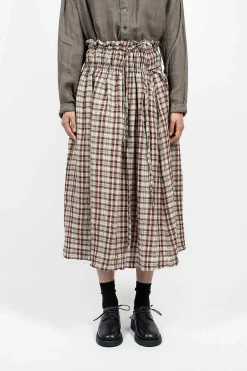 Gathered Skirt Red Check