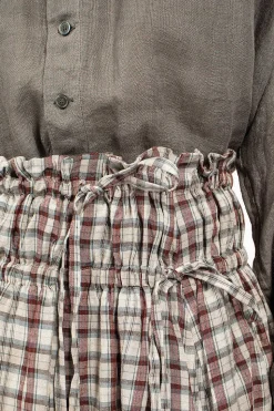 Gathered Skirt Red Check