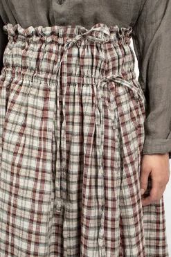 Gathered Skirt Red Check