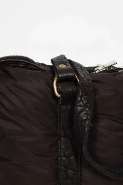 Gb0_Eco Black Nylon/Leather Bag