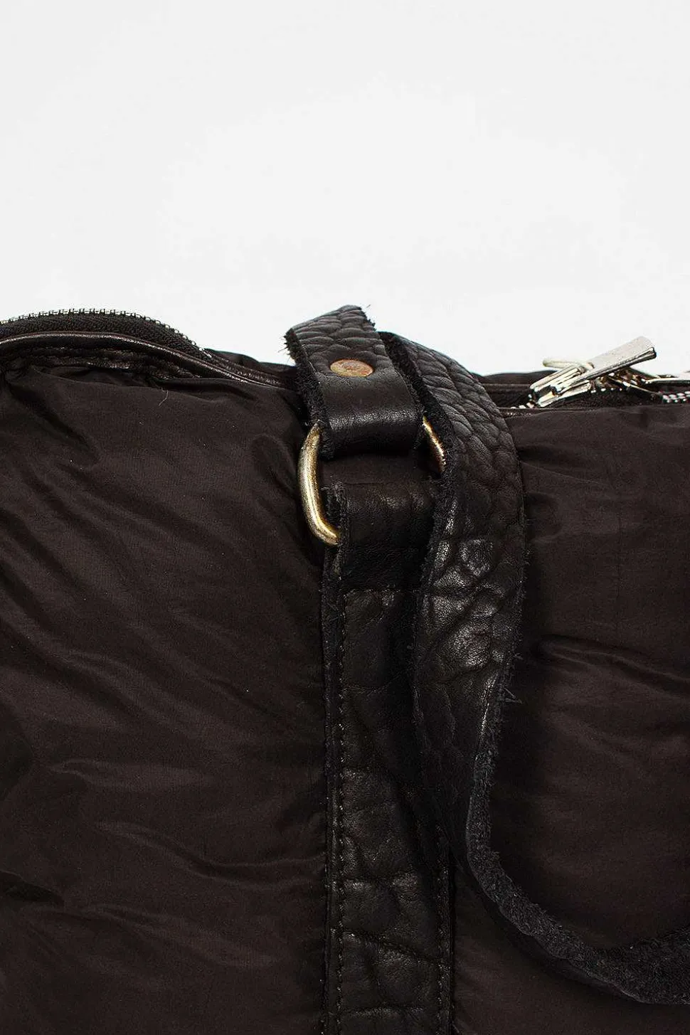 Gb0_Eco Black Nylon/Leather Bag