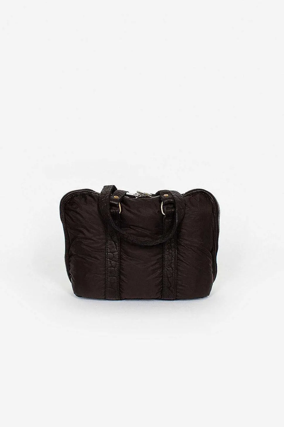 Gb0_Eco Black Nylon/Leather Bag