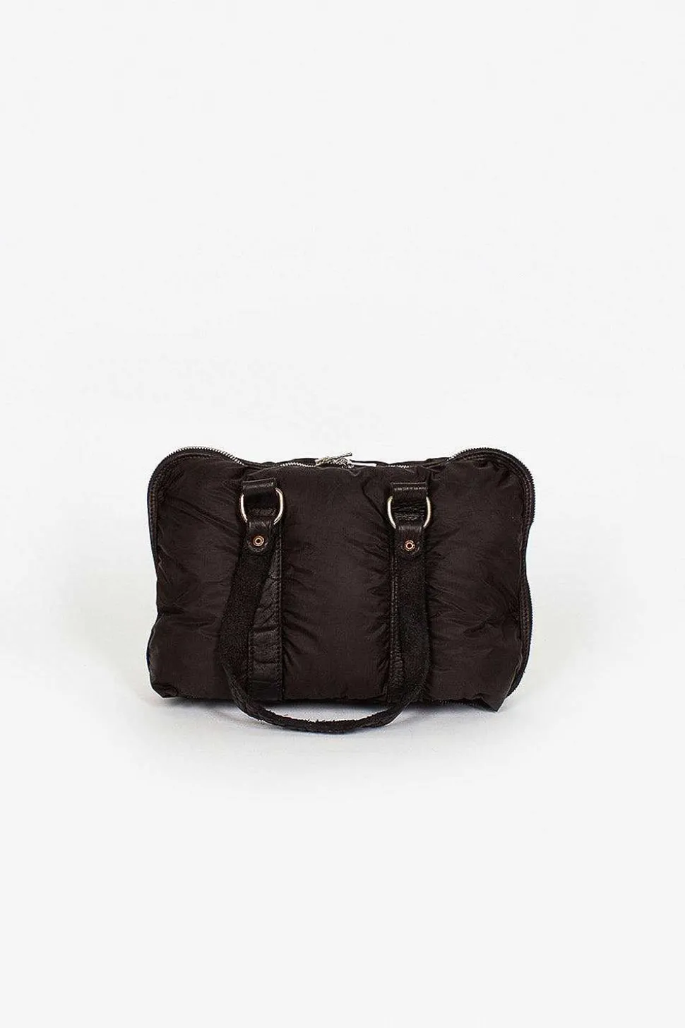 Gb0_Eco Black Nylon/Leather Bag
