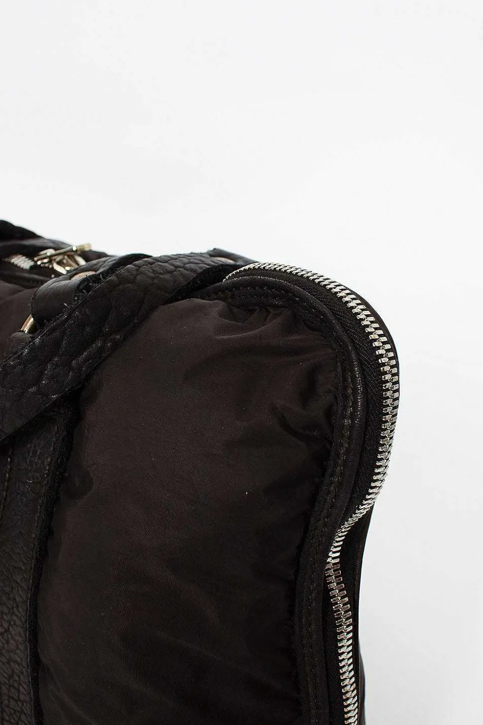 Gb0_Eco Black Nylon/Leather Bag
