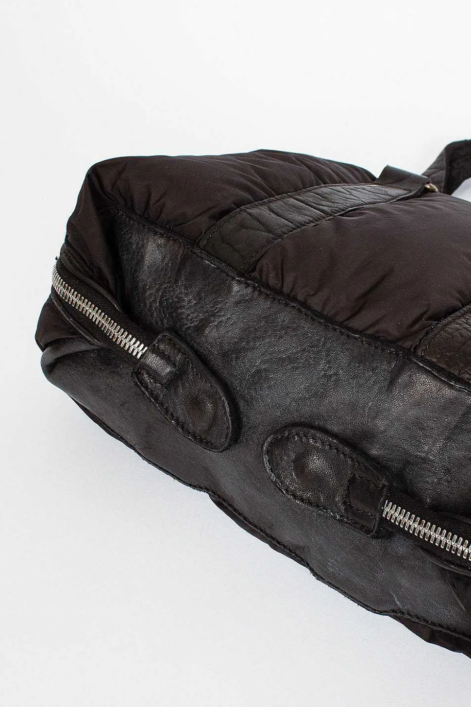 Gb0_Eco Black Nylon/Leather Bag