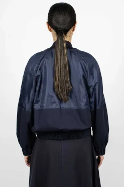 Gobie Satin Bomber Navy