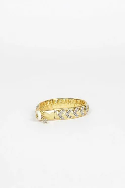 Gold Embroidered B Bracelet 6