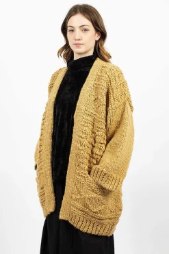 Hand Knit Kimono Cardigan Beige