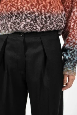 Herringbone Relaxed Trouser Black