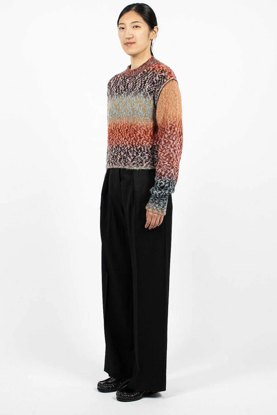 Herringbone Relaxed Trouser Black