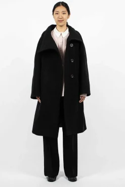 High Neck Coat Black