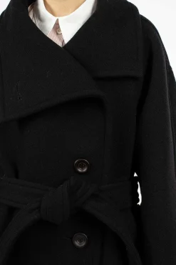 High Neck Coat Black