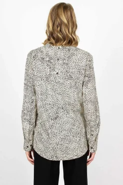 High Neck Shirt Ecru Spot