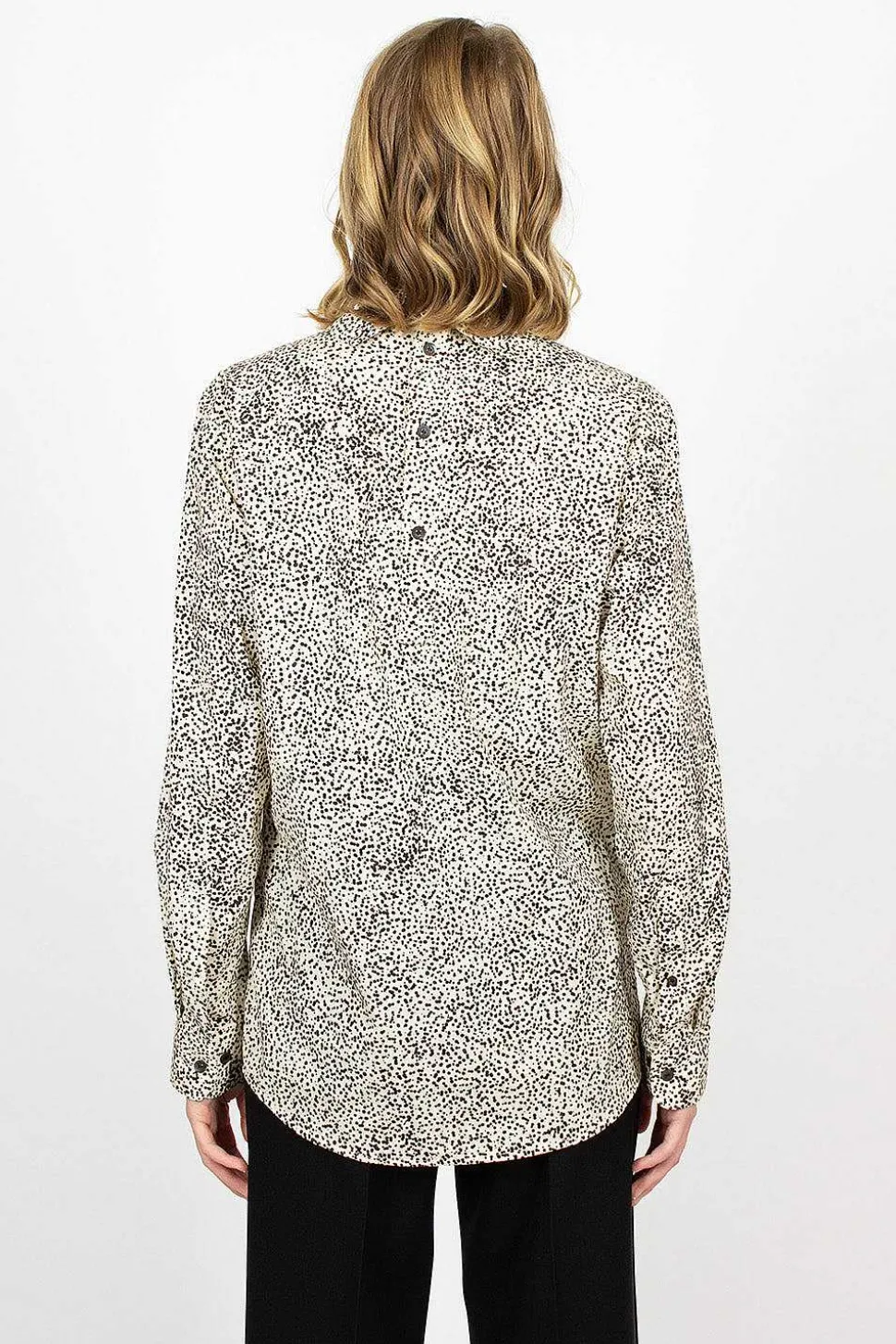 High Neck Shirt Ecru Spot