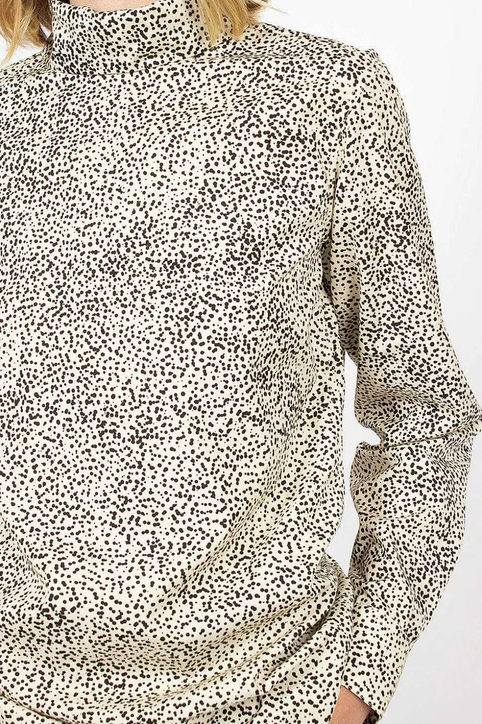 High Neck Shirt Ecru Spot