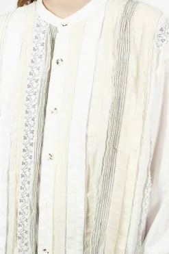 Hobo Patchwork Dress Shirt White