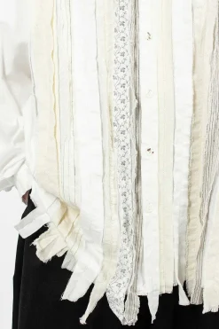 Hobo Patchwork Dress Shirt White