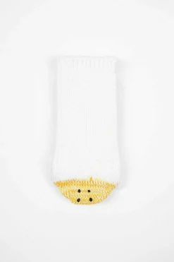 Ivy Rainbowy Happy Heel Socks White