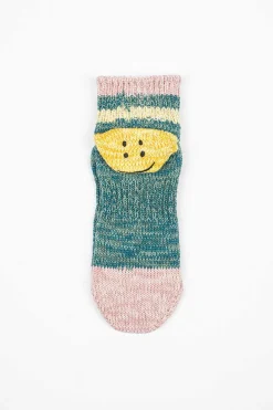 Ivy Rainbowy Happy Heel Short Socks Turquoise
