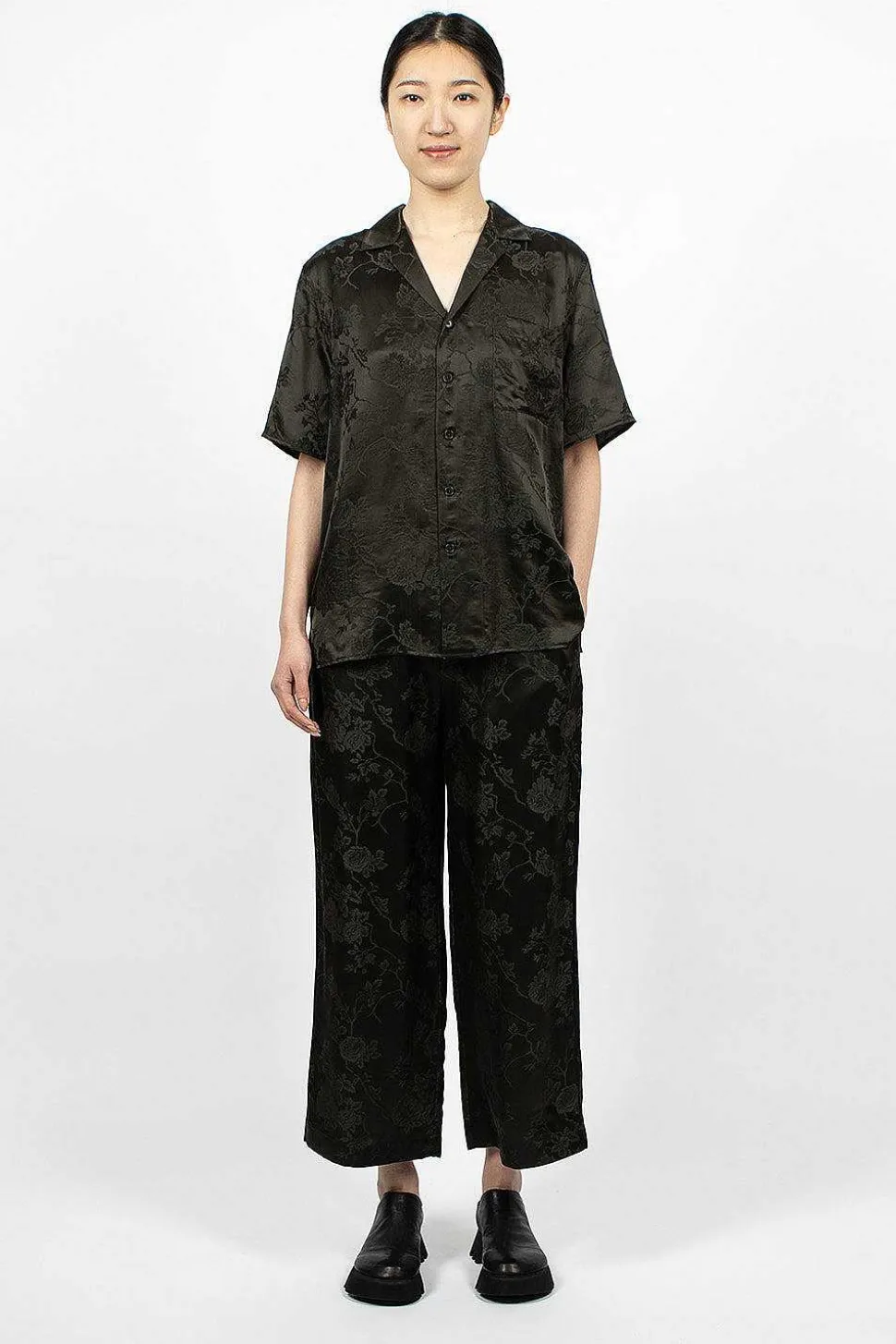 Jacquard Camp Shirt Dark Slate