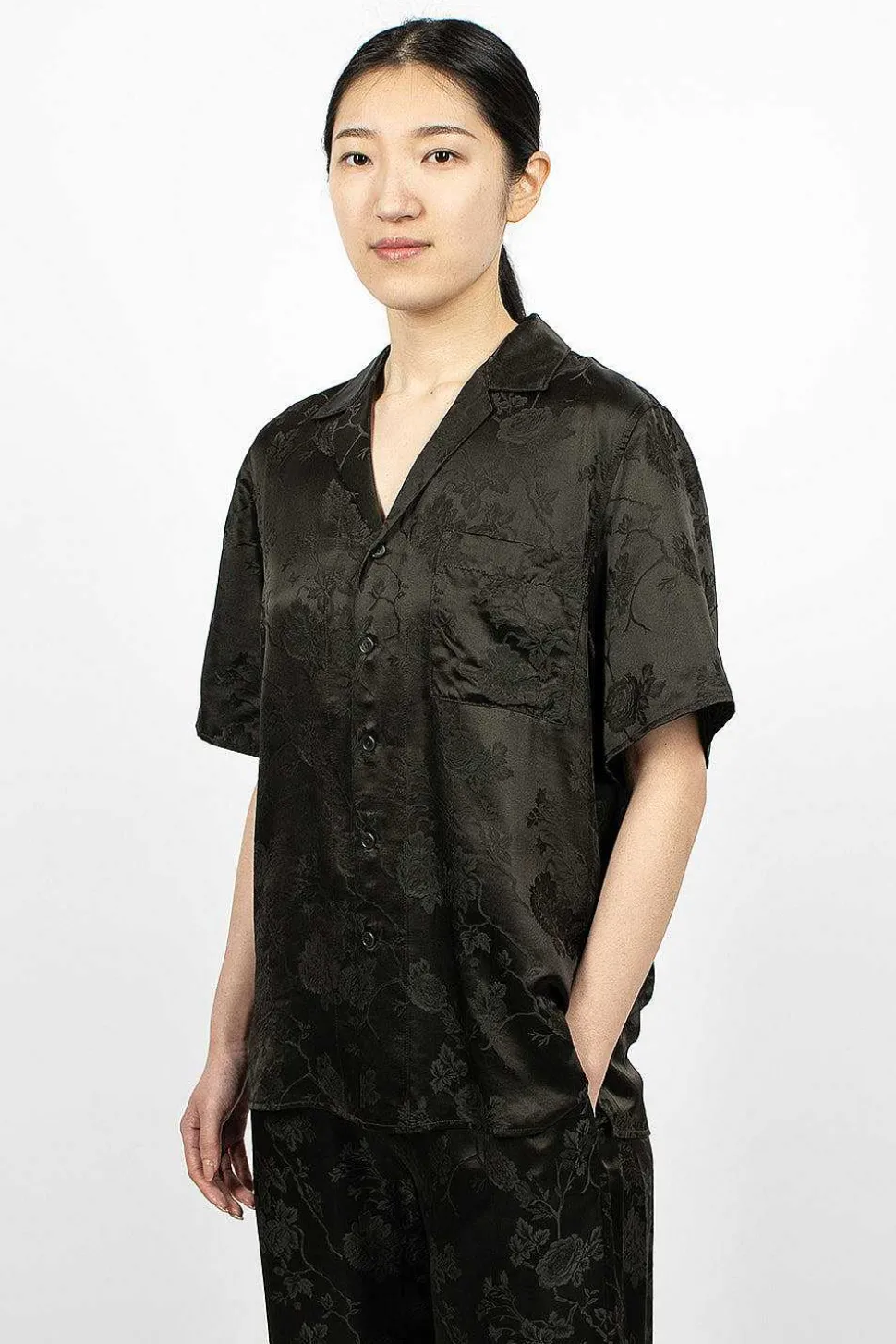 Jacquard Camp Shirt Dark Slate