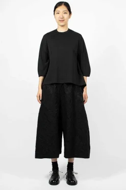 Jacquard Floral Trouser Black