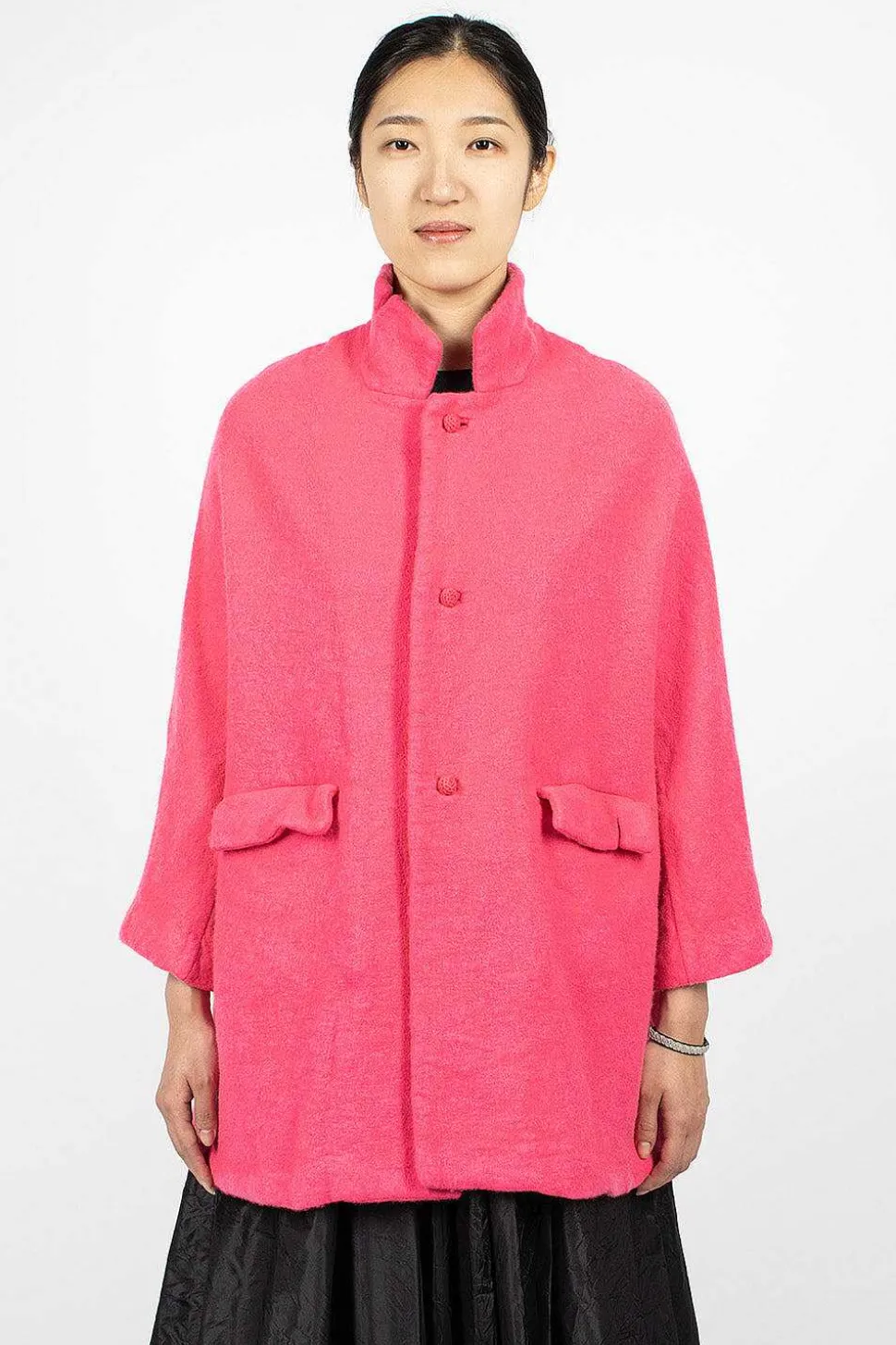 Jeroni Poppy Cashmere Coat Fuchsia