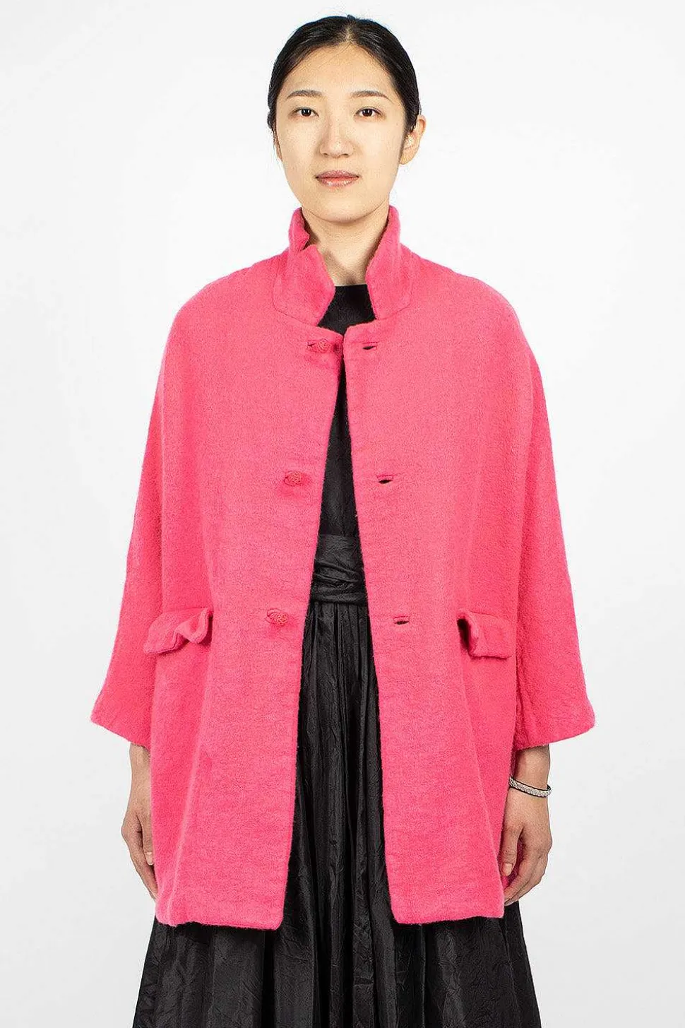 Jeroni Poppy Cashmere Coat Fuchsia