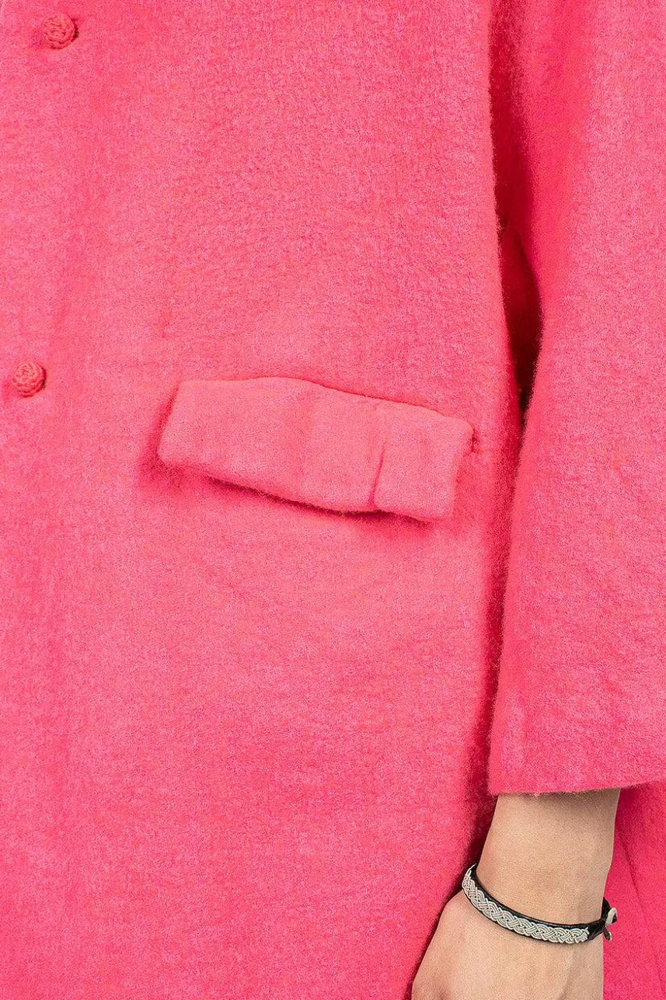Jeroni Poppy Cashmere Coat Fuchsia