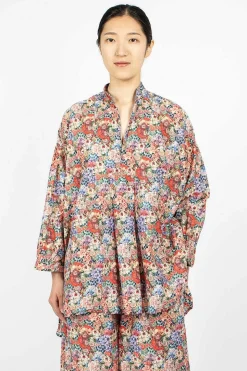 Kora Washed Shirt Pink Flowers