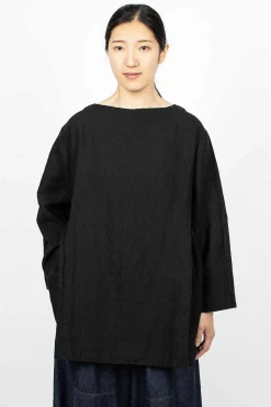 Kortrijk Linen Pullover Black