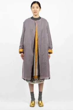 Layered Silk Coat Lilac