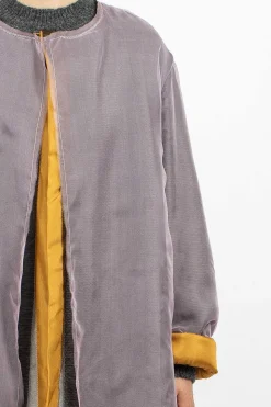 Layered Silk Coat Lilac