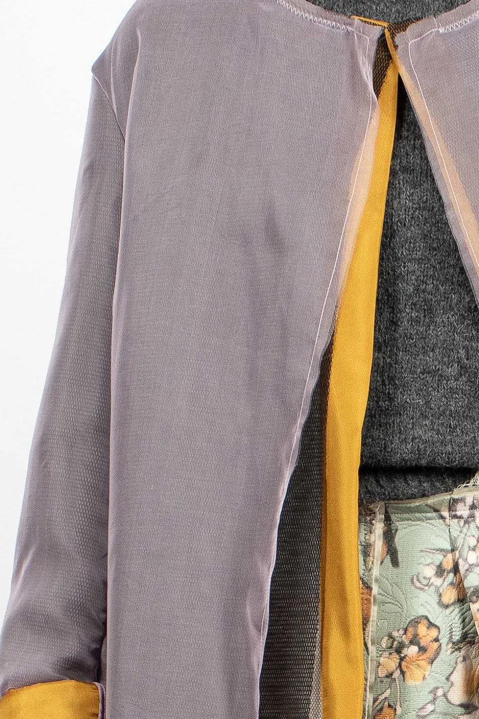 Layered Silk Coat Lilac