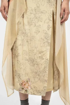 Layered Silk Skirt Ecru