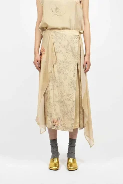 Layered Silk Skirt Ecru
