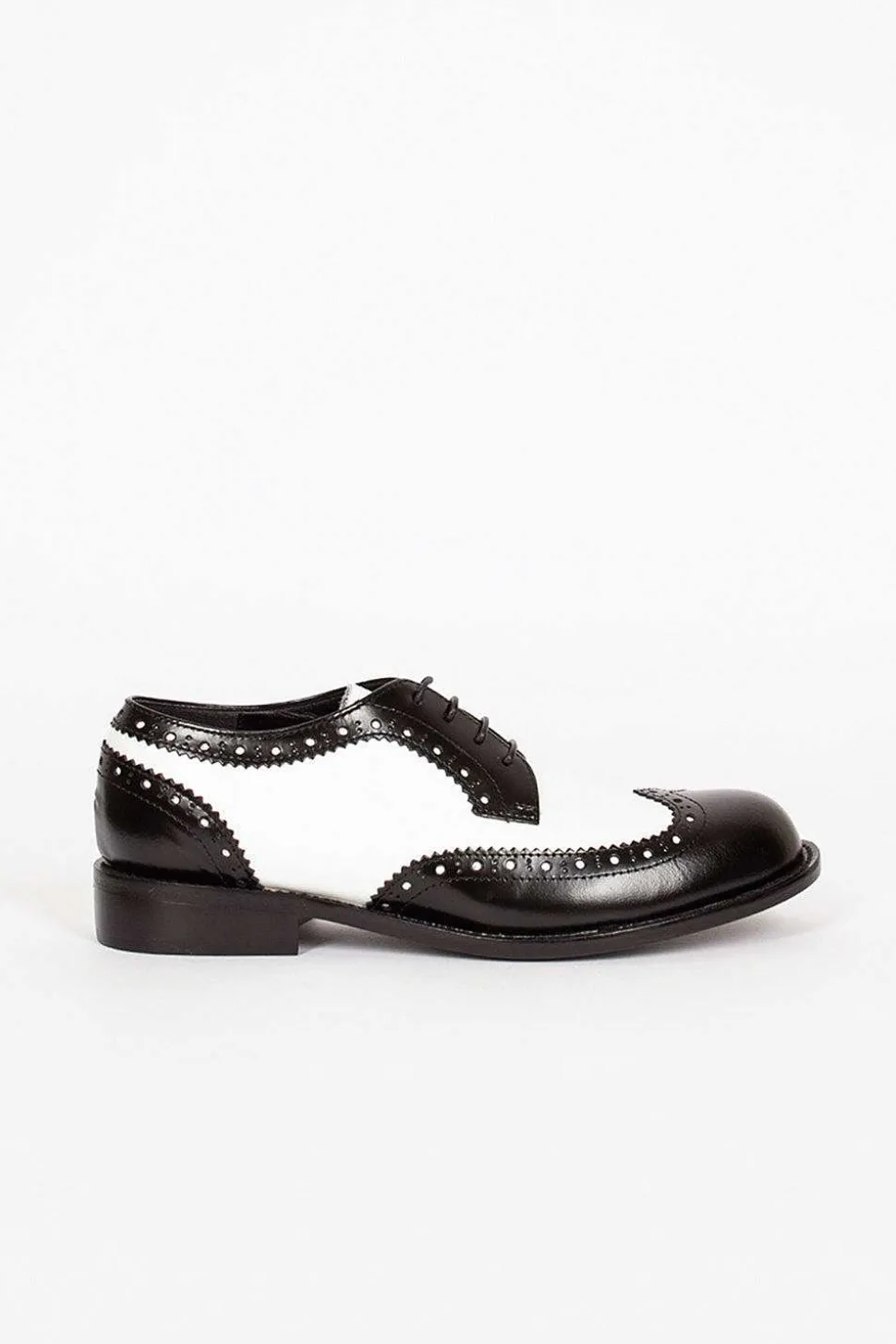 Leather Brogue Black And White