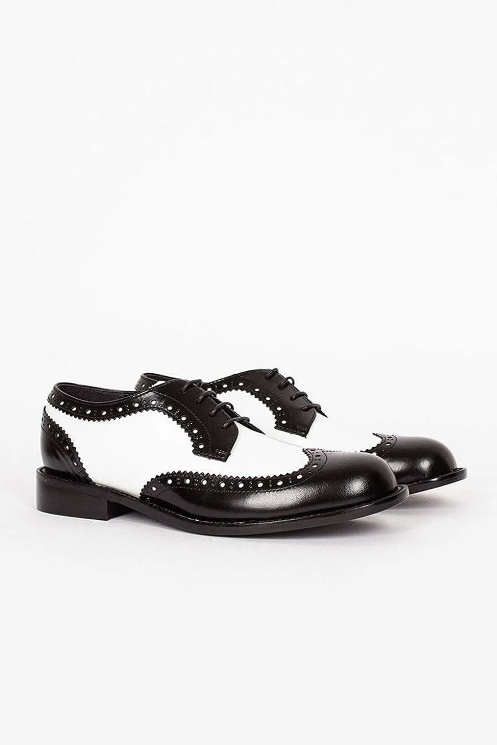 Leather Brogue Black And White