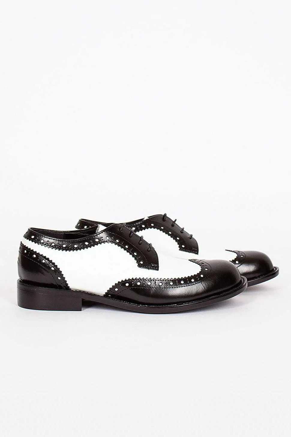 Leather Brogue Black And White