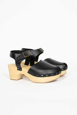 Leather Clogs Black