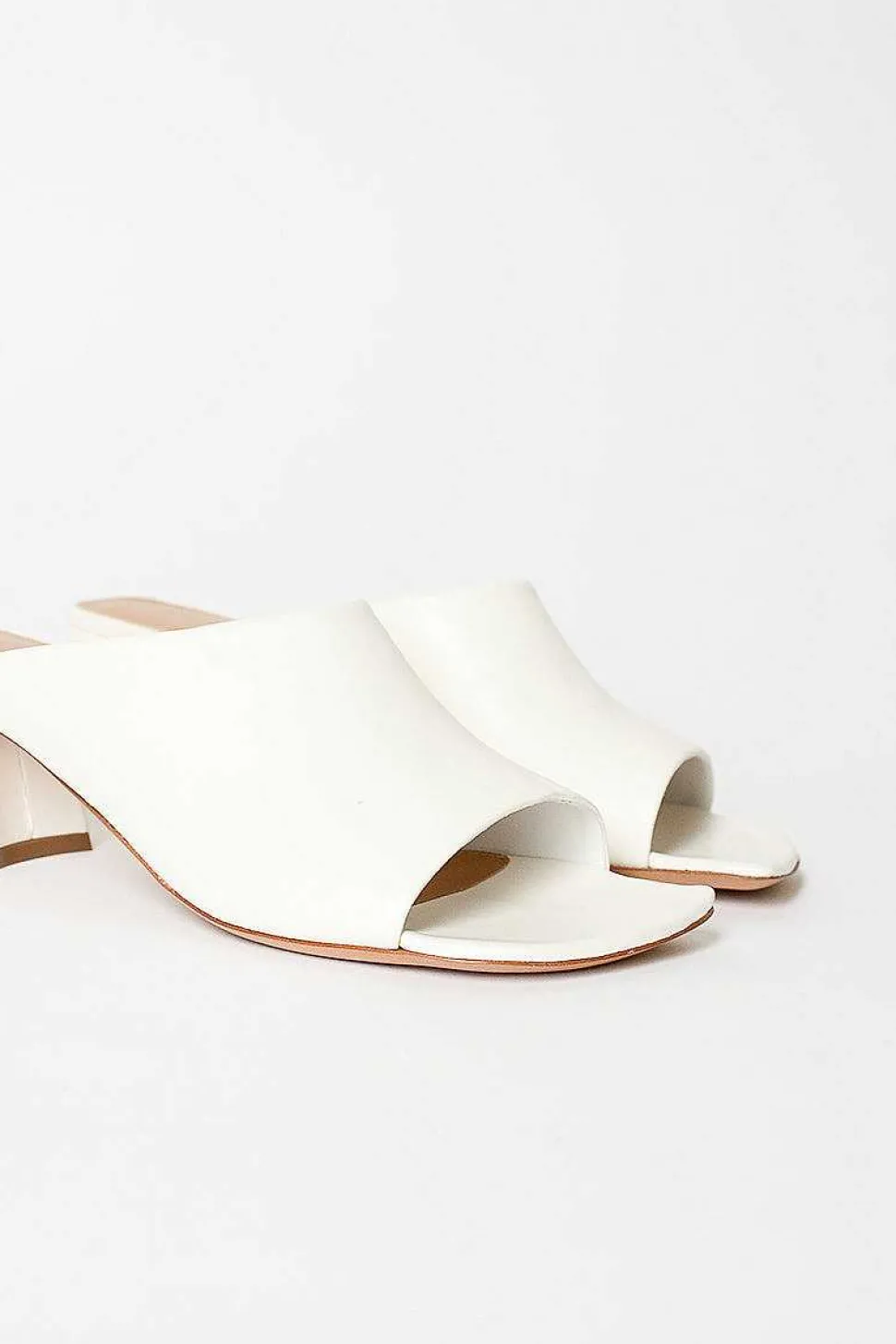 Leather Mules White
