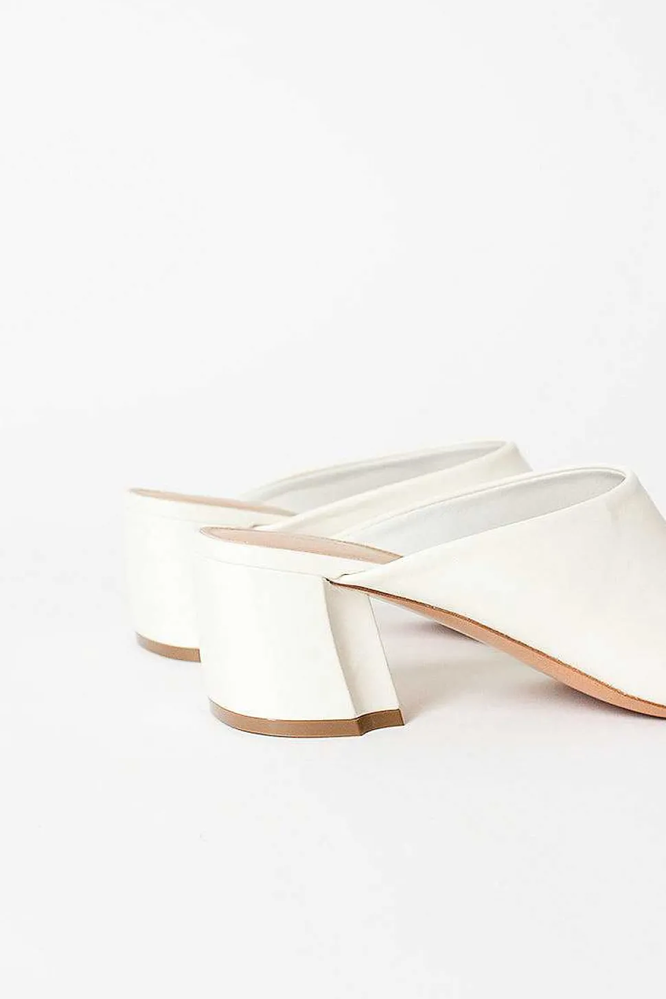 Leather Mules White