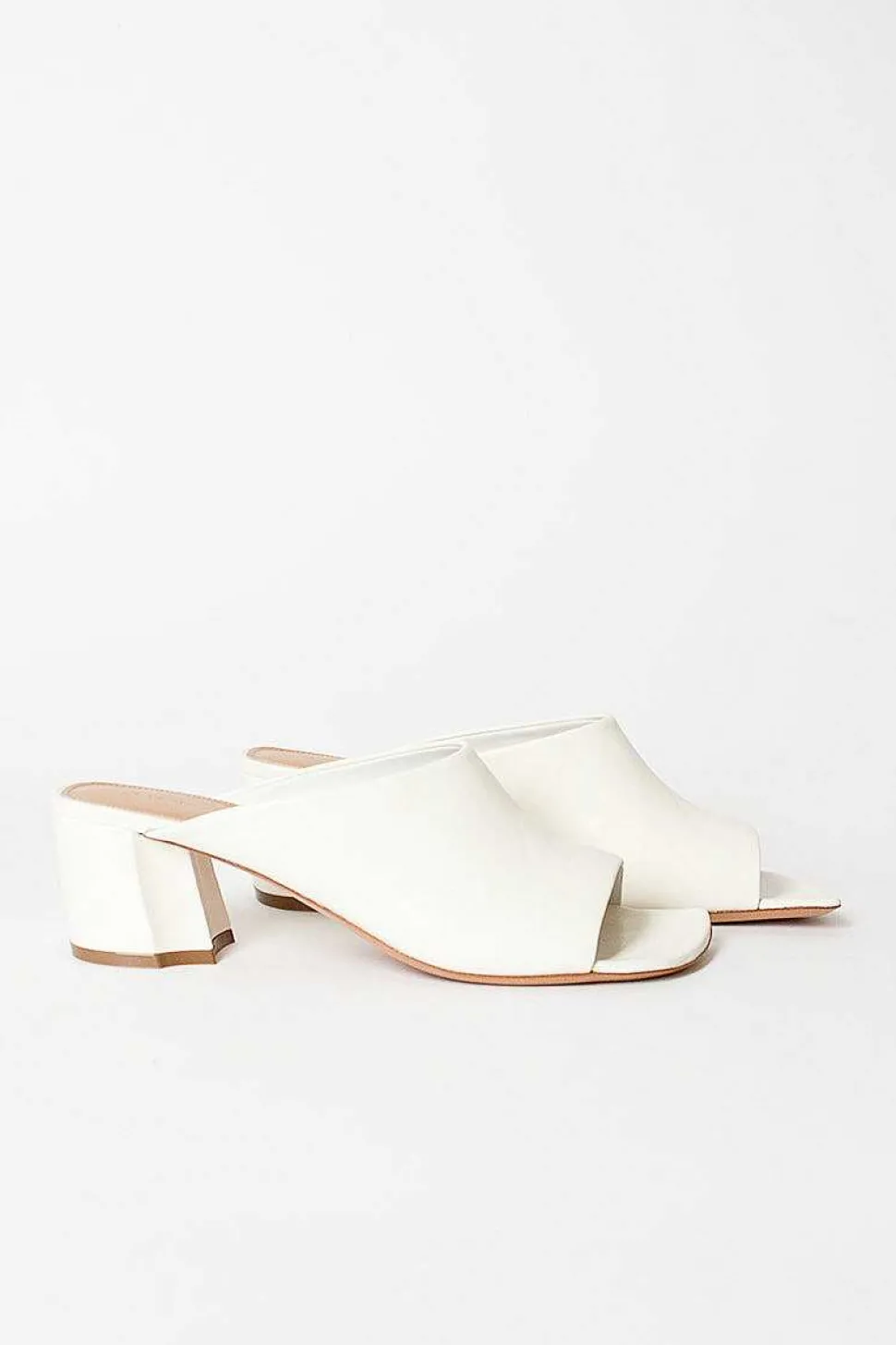 Leather Mules White