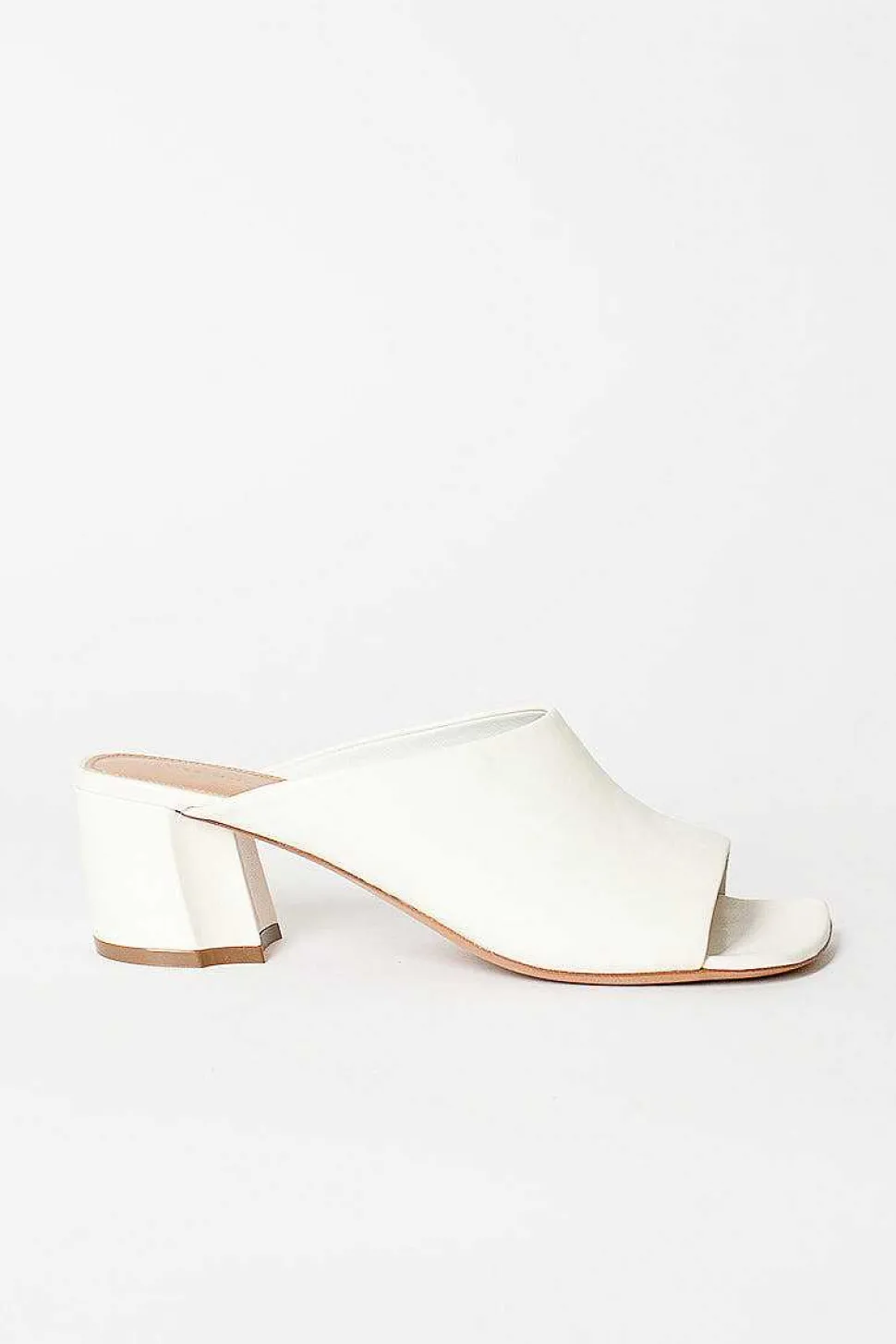 Leather Mules White