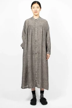 Linen Dobby Shirt Dress Black Diamond