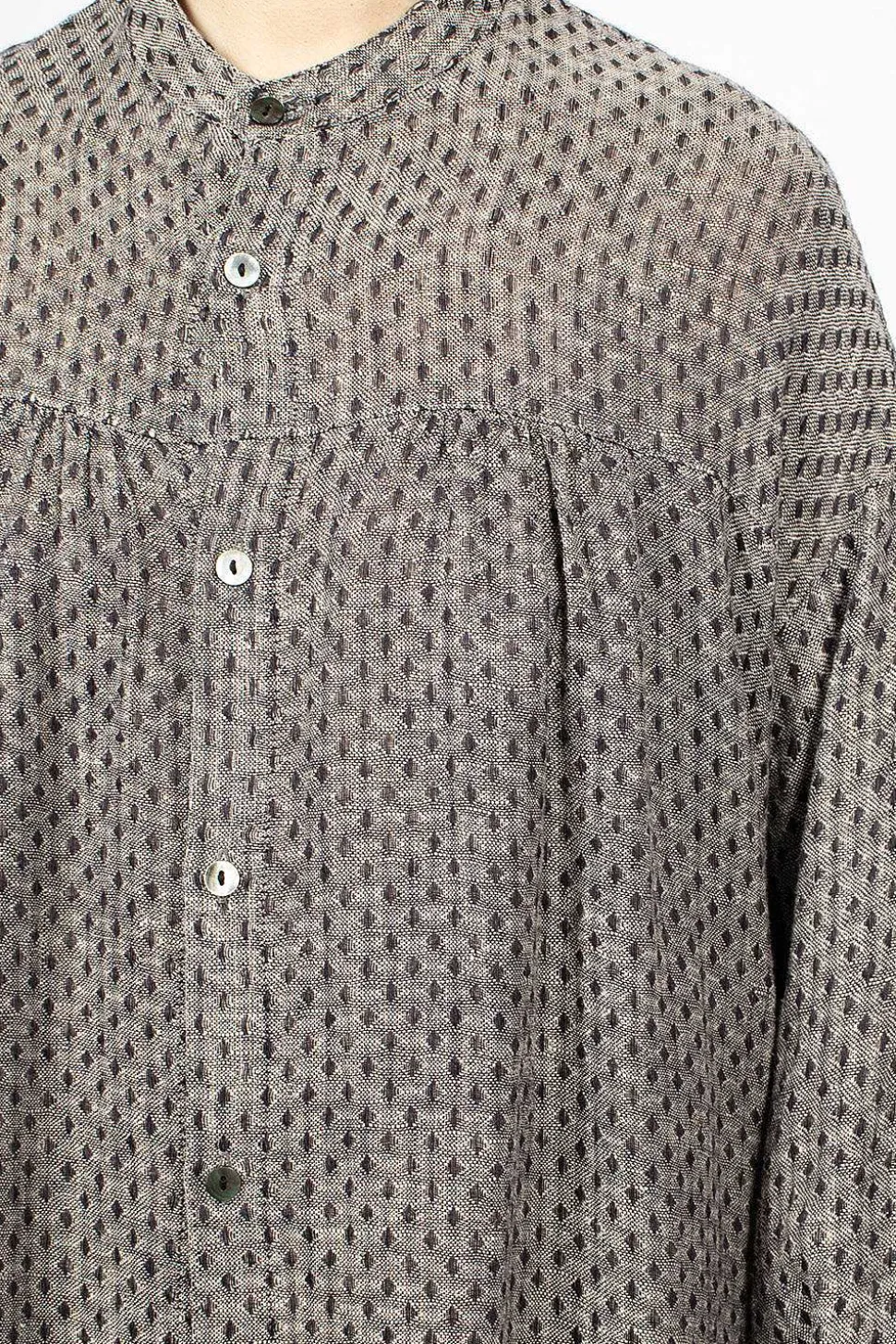Linen Dobby Shirt Dress Black Diamond