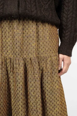 Linen Dobby Skirt Camel