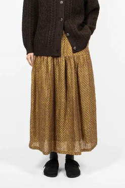 Linen Dobby Skirt Camel