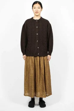 Linen Dobby Skirt Camel