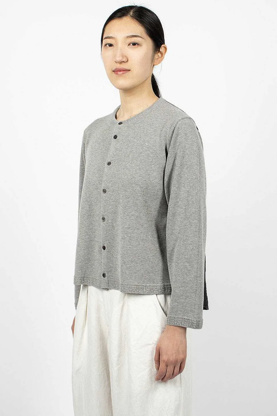 Linen Panel Cardigan Grey